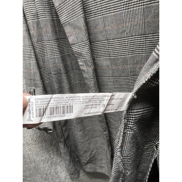 Stradivarius Women's Small Open Front Long Sleeve Blazer Houndstooth Herringbone - Picture 4 of 9